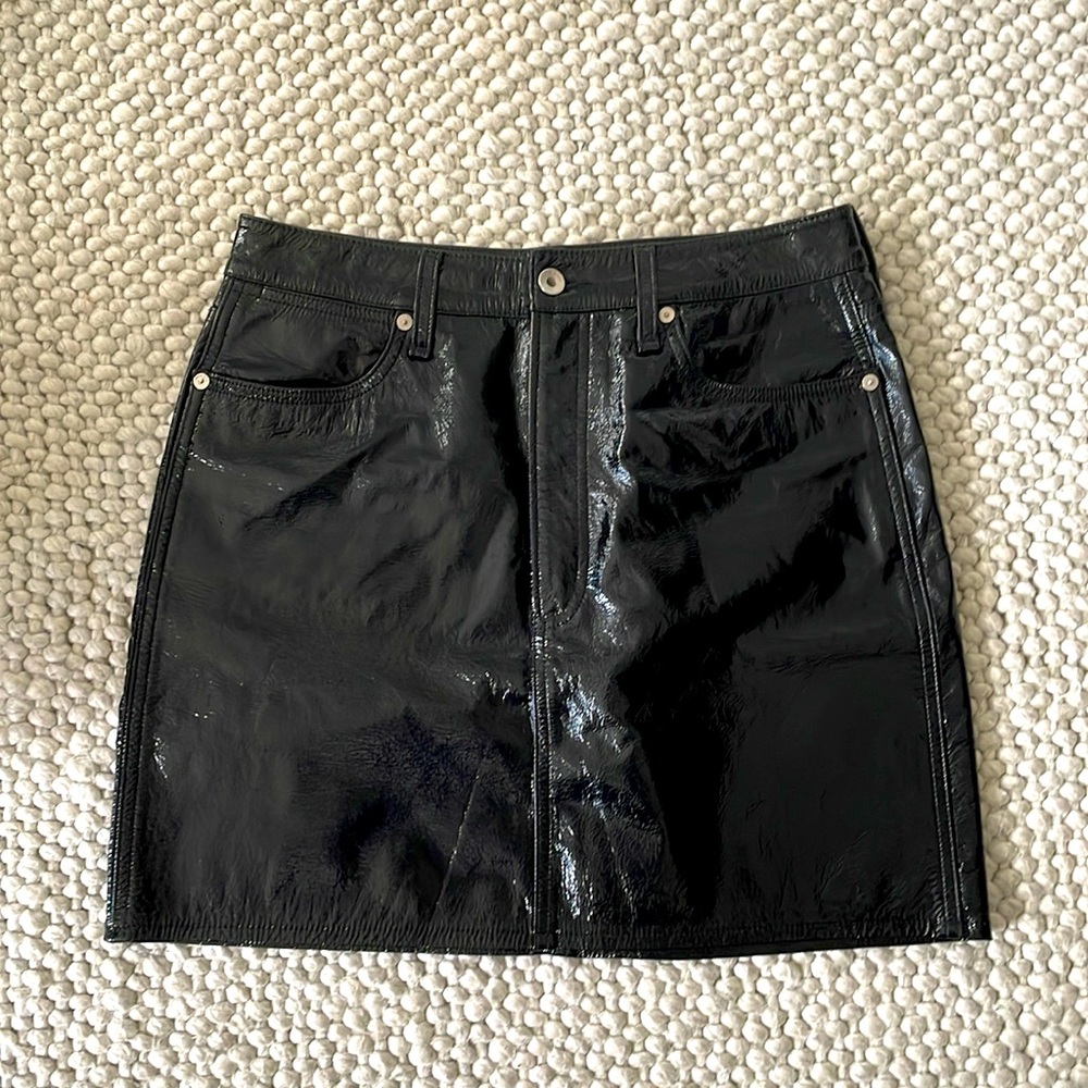 RAG & BONE, Glossy Patent leather mini skirt